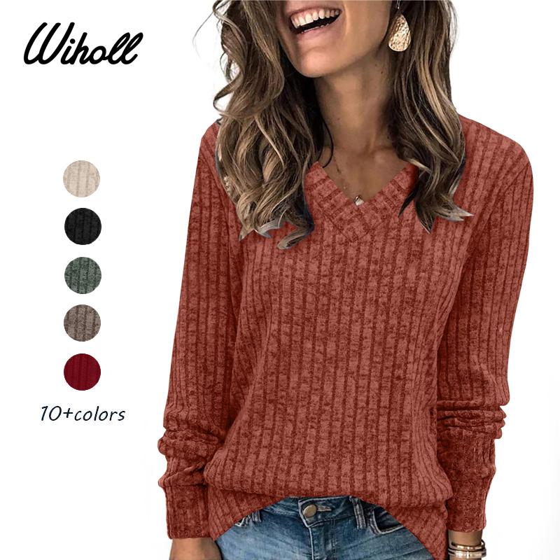 💖LAST DAY-50% OFF✨Women's Casual Long Sleeve V-Neck Knit Tunic Top