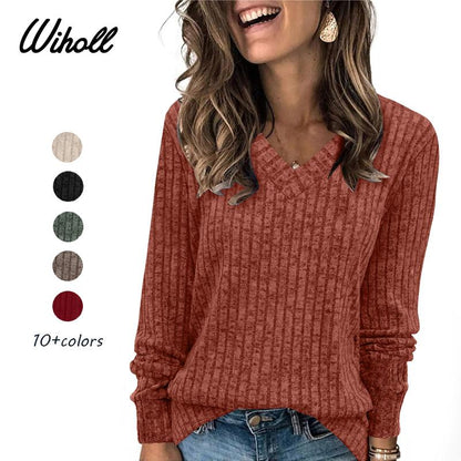 💖LAST DAY-50% OFF✨Women's Casual Long Sleeve V-Neck Knit Tunic Top