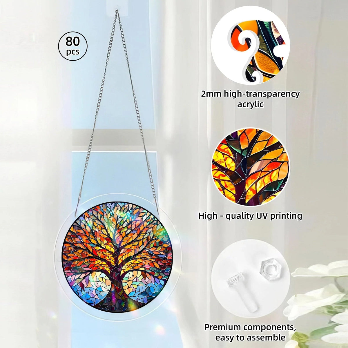 🔥LAST DAY 70% OFF 🧩Acrylic 80 Pcs Puzzle✨Suncatcher Hanging Ornament