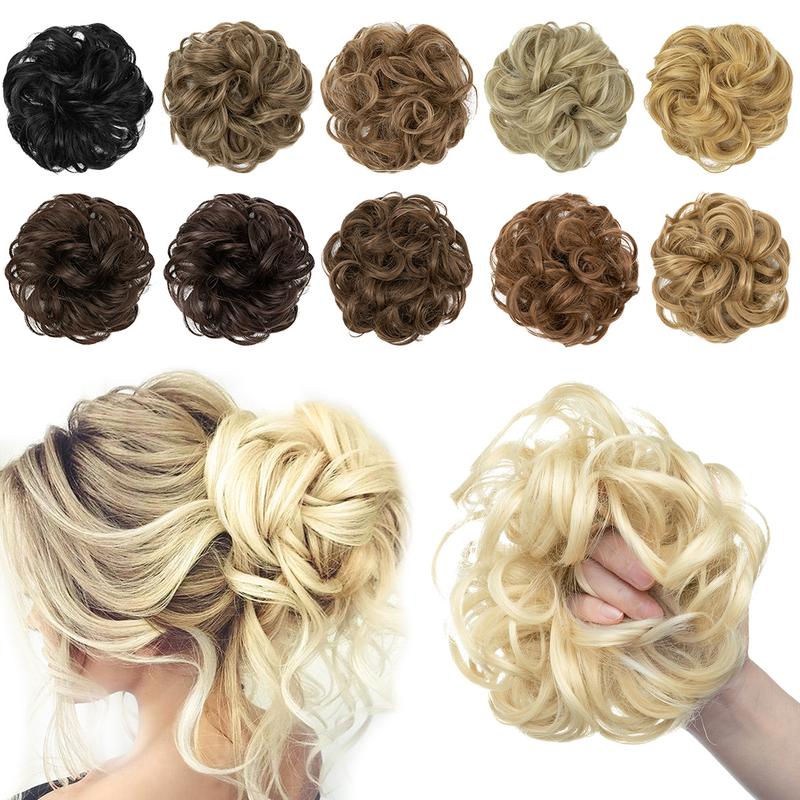⏳LAST DAY - BUY 1 GET 1 FREE + FREE GIFT!!🎁Messy Curly Hair Bun Scrunchie Extensions🎀