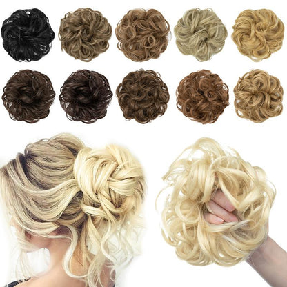 ⏳LAST DAY - BUY 1 GET 1 FREE + FREE GIFT!!🎁Messy Curly Hair Bun Scrunchie Extensions🎀
