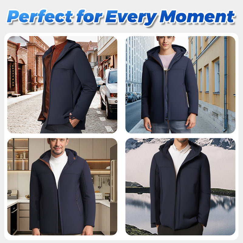🎅 Xmas Sales: 54% OFF🖤Men’s Thermal Thick Hooded Parka Coat