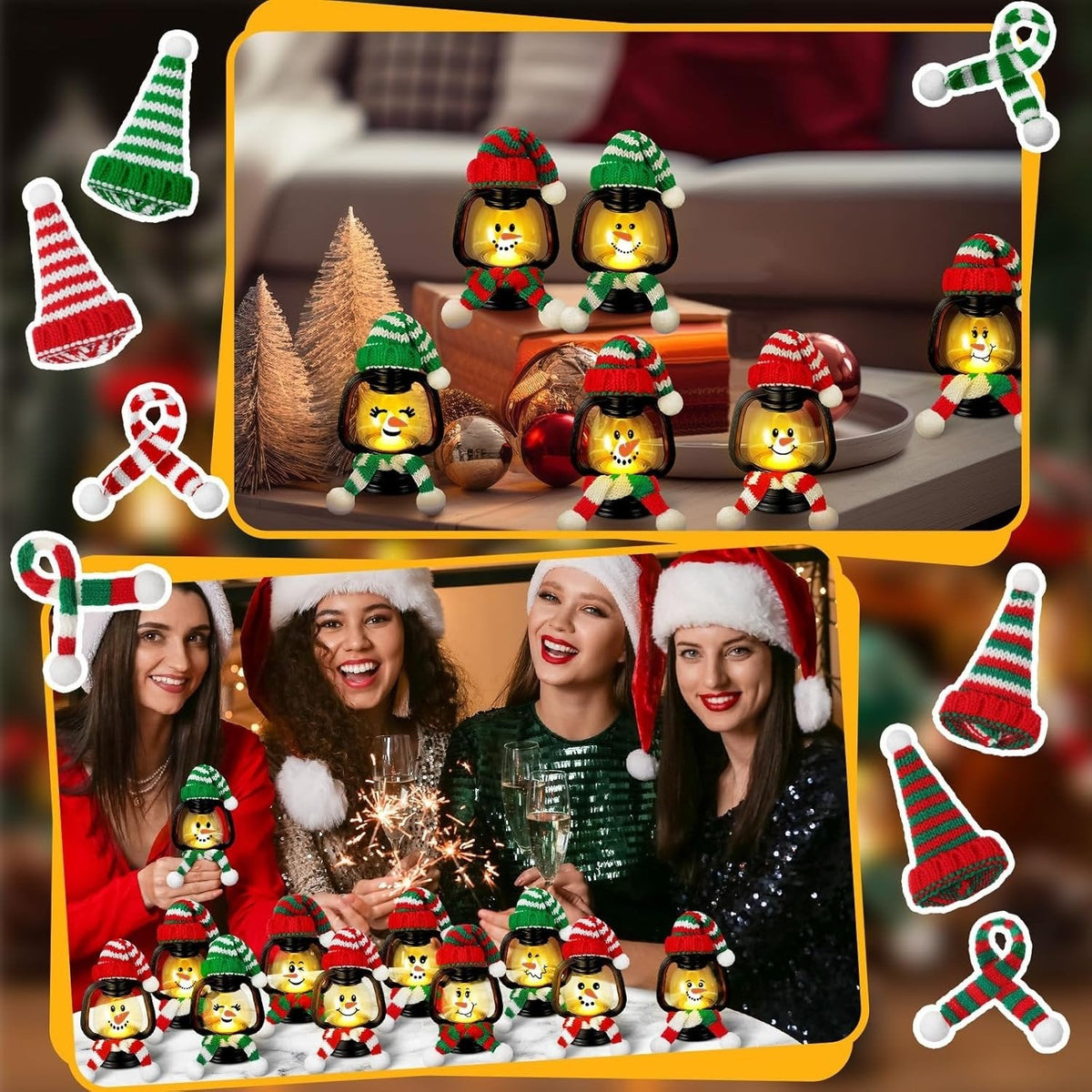🎄Christmas Sale 50% OFF🎅🏻 -⛄ Snowman Lantern with Hats and Scarves