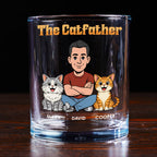 The Catfather Retro - Personalized Whiskey Glass