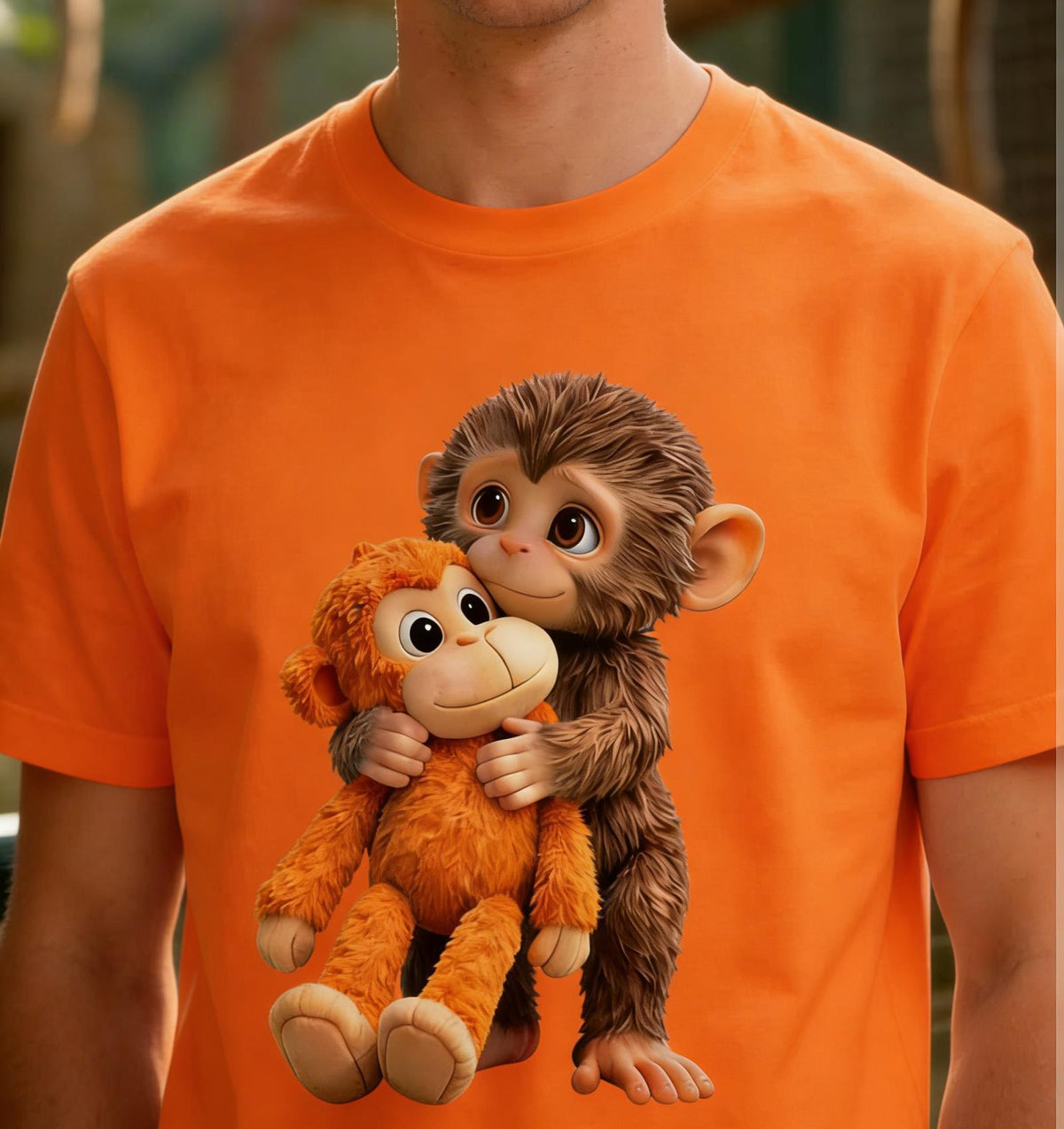💥Summer Hot Sale 50% OFF💥Unisex Monkey Hugging Toy Graphic T-Shirt