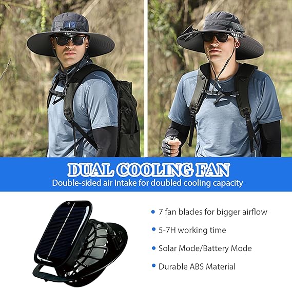 🎁LIMITED SALE 82% OFF !☀2025 New Ultralight Solar Fan Sun Hat – Lighter Than a Baseball!⚾(Only 11oz)
