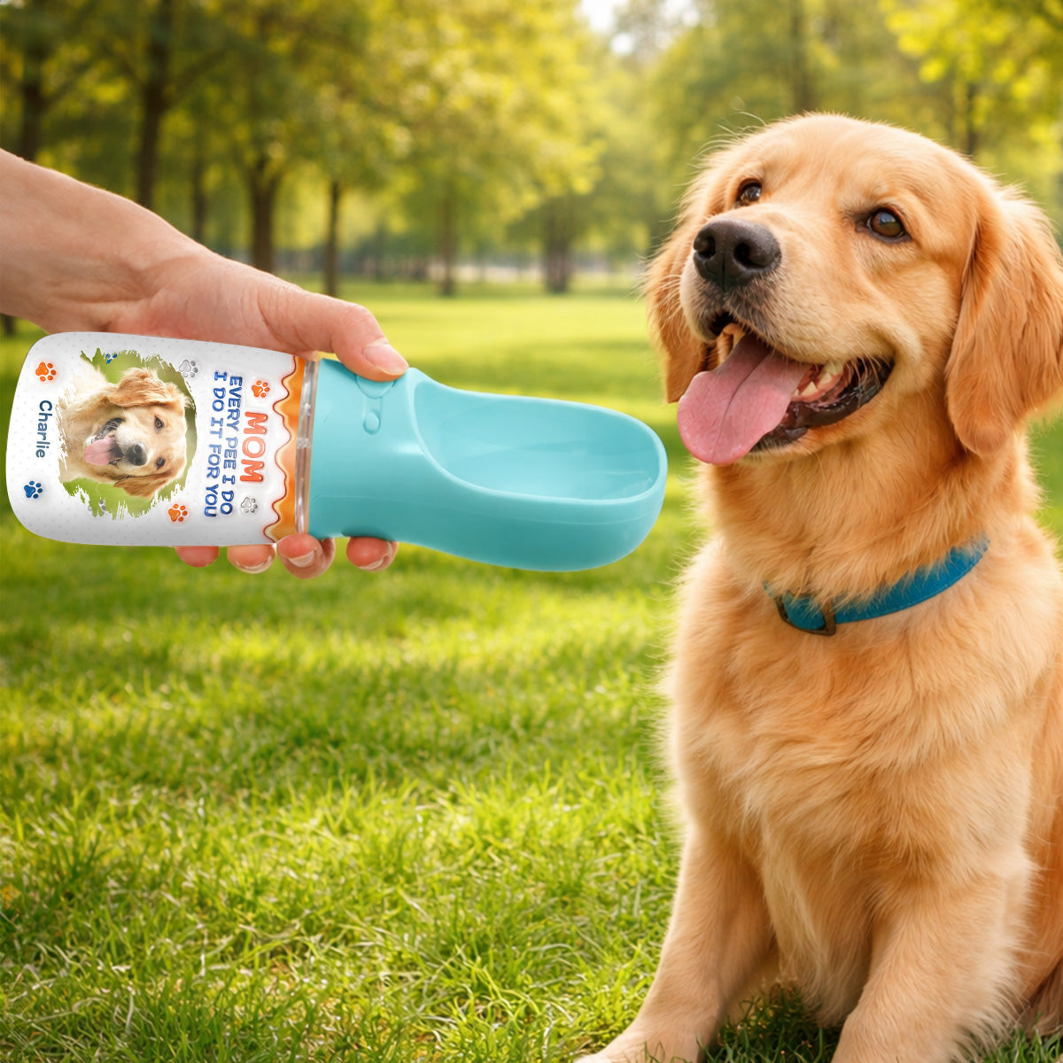 We Do It For You Photo - Personalized Pet Water Bottle With Drinking Feeder