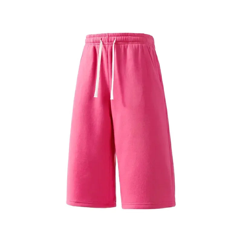 Casual Cotton Drawstring Sweat Shorts – Lightweight Summer Athletic Lounge Shorts with Pockets
