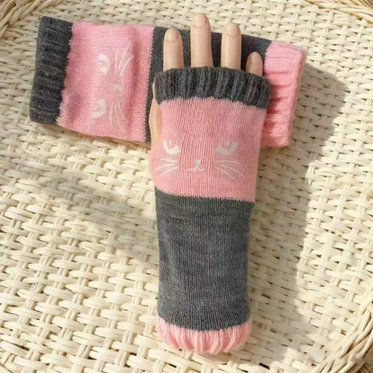 🎁Last Day Promotion 50% OFF🐱 Cute Women’s Knitted Cat Gloves — For Warm Hands & Free Fingers🧶