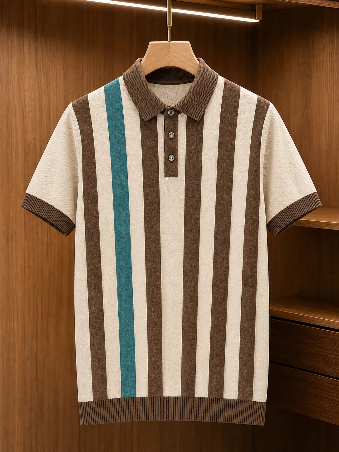 🔥CLEARANCE SALE🔥 Retro Stripe Knit Polo Shirt