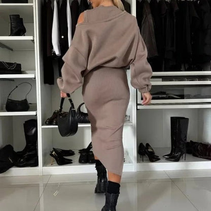 💃HOT SALE 49% OFF🍂🌟Chic & Cozy! Women's Sweatshirt + Sleeveless Dress 2-Piece Set