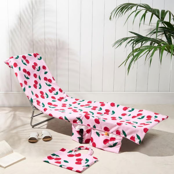 🏖️Summer Hot Sale - ONLY ￡14.99!!⚡50K+ SOLD!🌞🌊Sun Lounger Towel in Bag with Pockets Storage