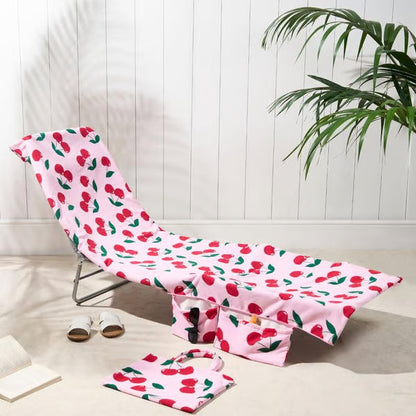 🏖️Summer Hot Sale - ONLY ￡14.99!!⚡50K+ SOLD!🌞🌊Sun Lounger Towel in Bag with Pockets Storage