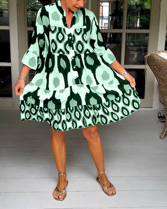 💝Spotted Print Pleated Dress