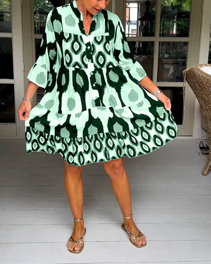 💝Spotted Print Pleated Dress
