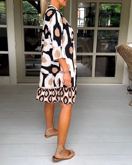 💝Spotted Print Pleated Dress