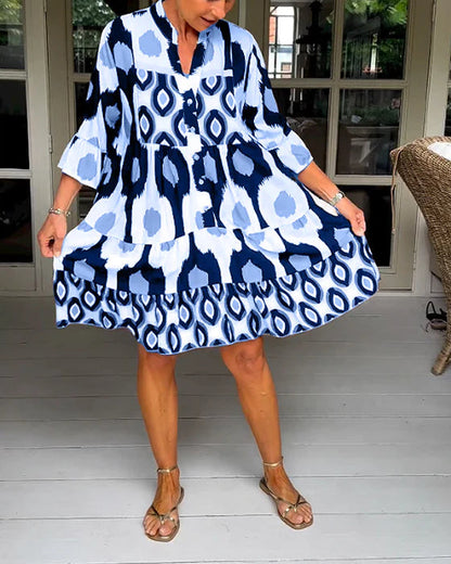 💝Spotted Print Pleated Dress