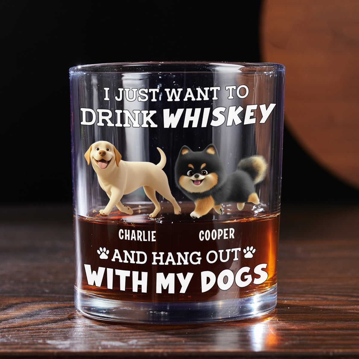 Hang Out With My Dog - Personalized Whiskey Glass