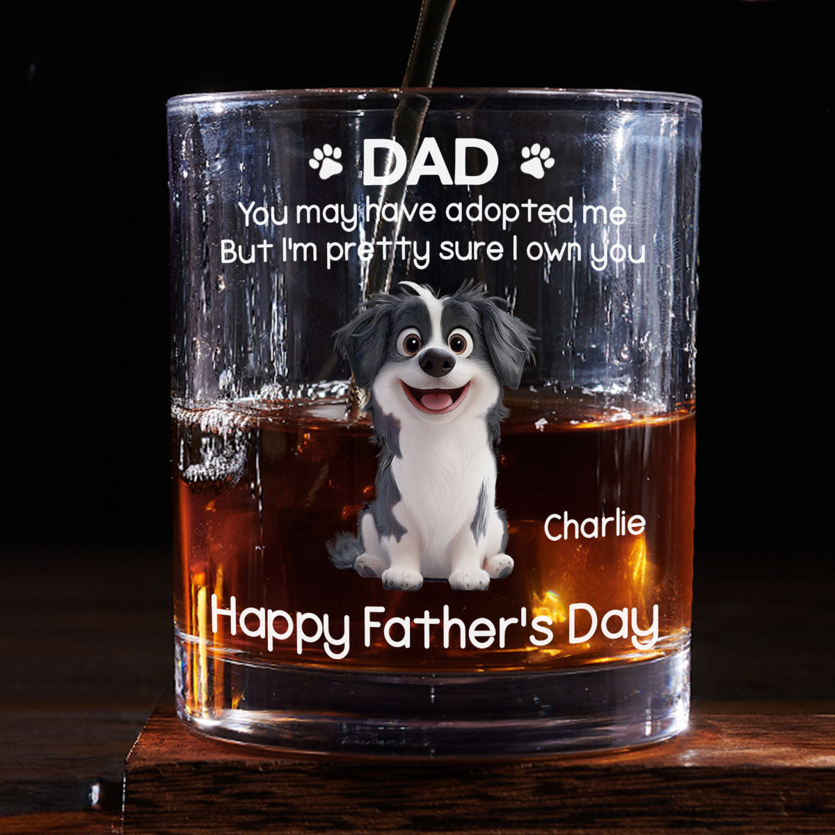 I Own You For Sure Sitting - Personalized Whiskey Glass