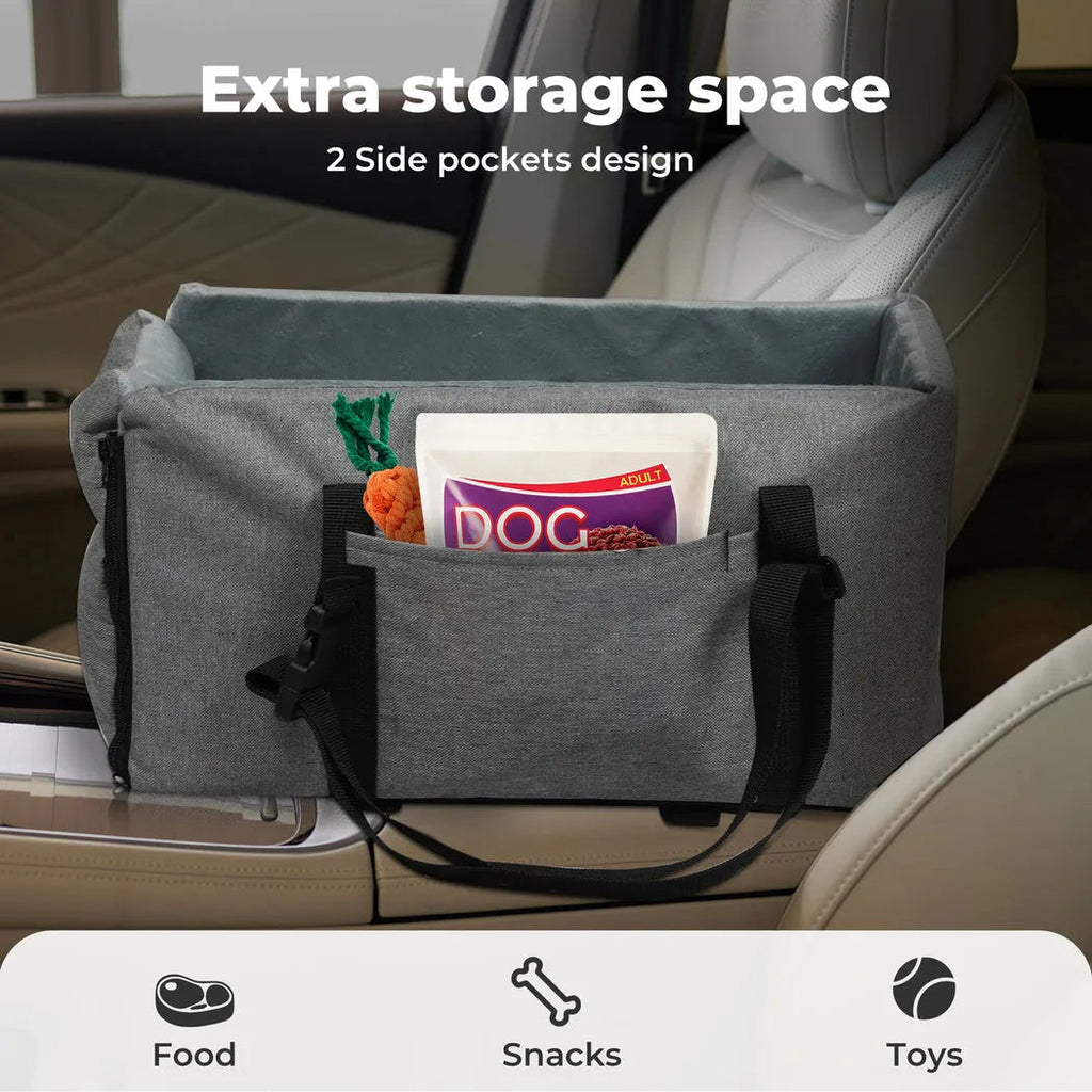 Console Dog Car Seat with Safe Belt Protector
