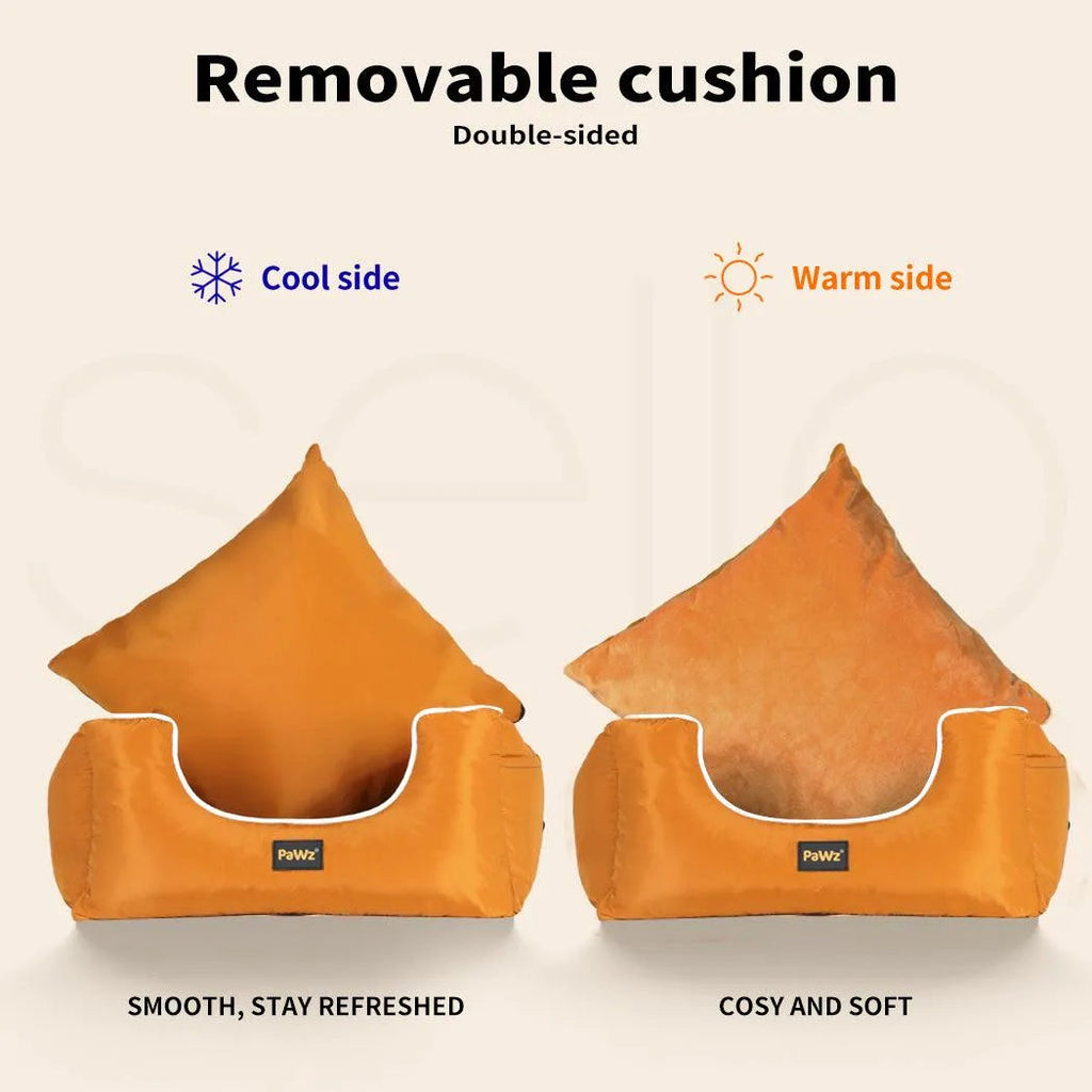 Dog Car Bed – Soft Car Dog Bed for Travel - Orange