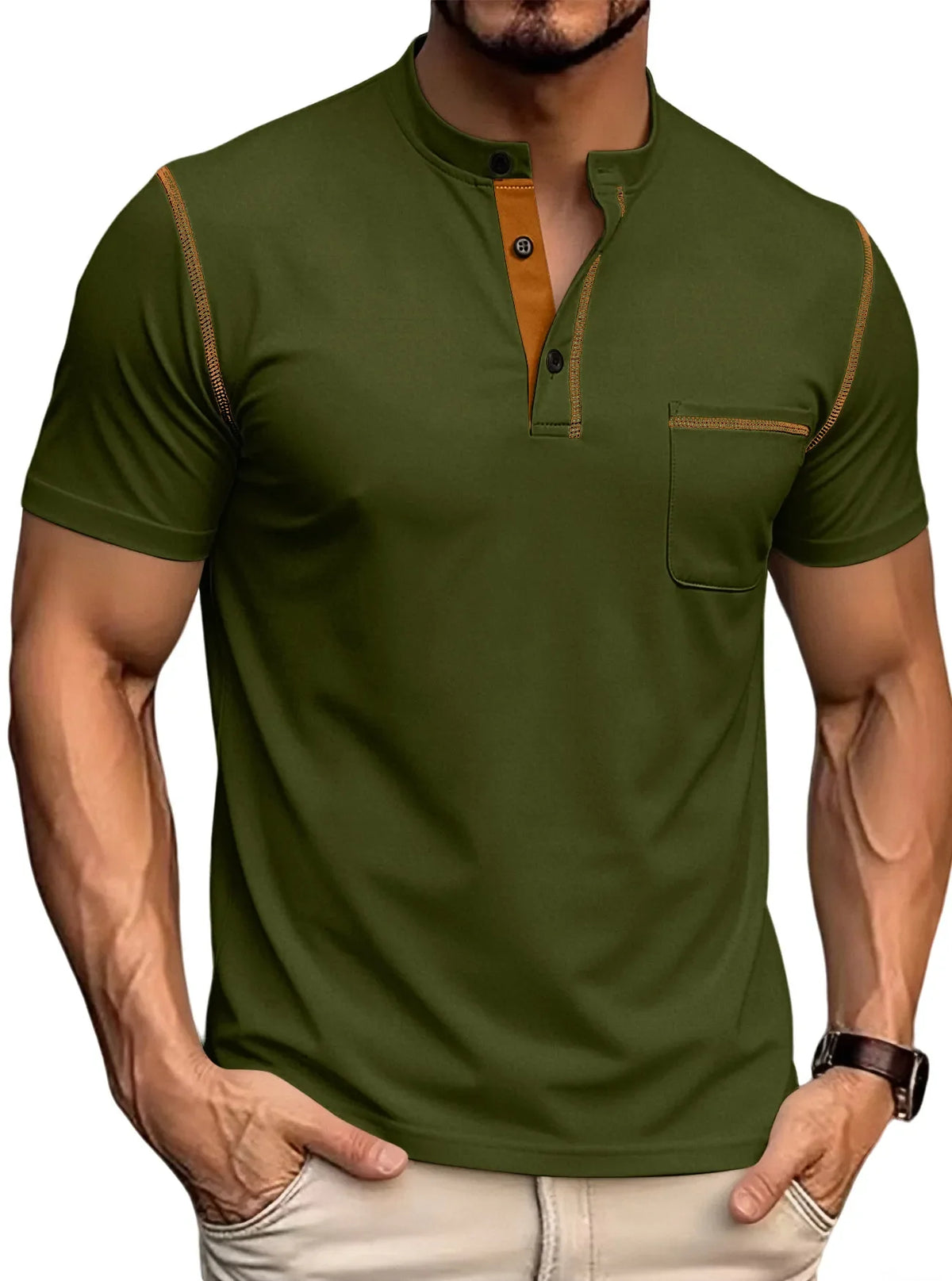 Seasonal Clearance Sale ⚡10 for Just 29.99 Men's Casual Short-Sleeve Henley Pocket T-Shirt