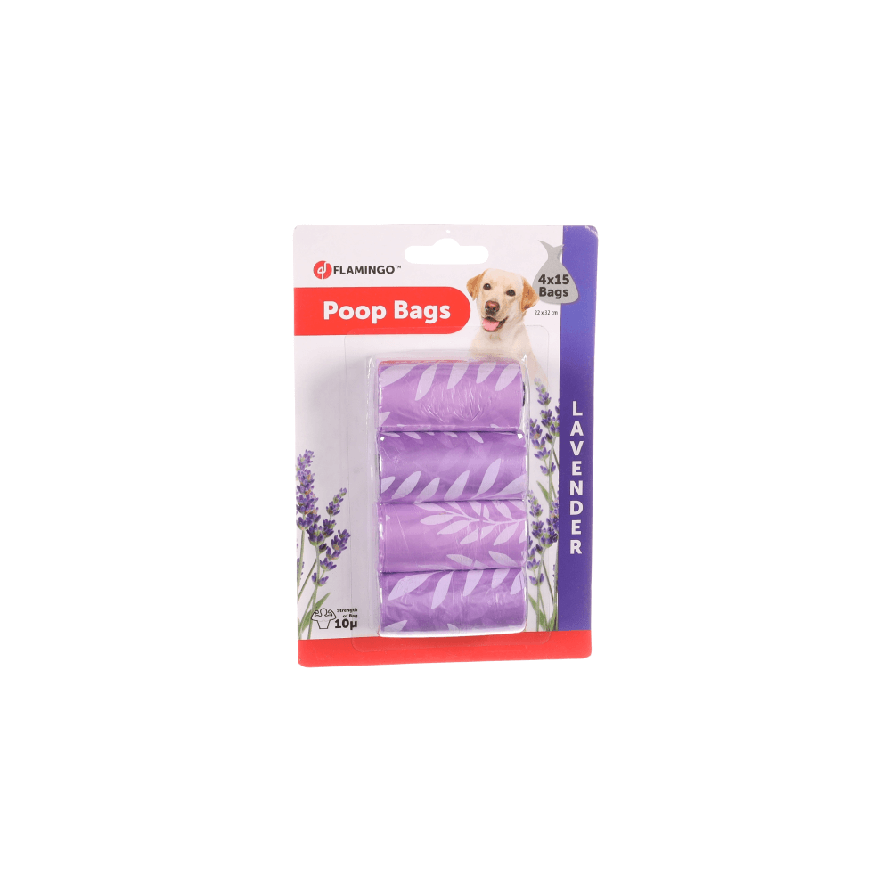 Flamingo Poop Bags Lavender 4 X 15Pcs