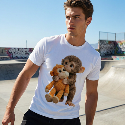 💥Summer Hot Sale 50% OFF💥Unisex Monkey Hugging Toy Graphic T-Shirt