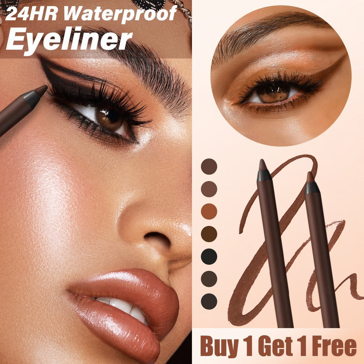 💥Last Day Buy 1 Get 1 Free💥24 HR Waterproof Eyeliner Duo Sharpenable Eye Pencil💧