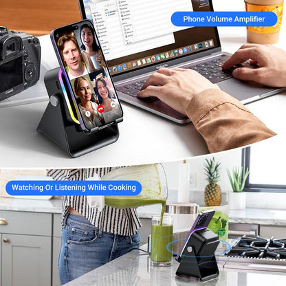 🎶Limited Sale 50% OFF📱 5-in-1 Wireless Induction Bluetooth Speaker with Adjustable Phone Stand
