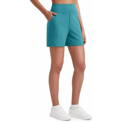 ⏳HOT SALE 70% OFF🔥 Women's High-Waist Bermuda Shorts with Pockets 🎯 | Running Yoga Casual Activewear 😎 | Buy 2 FREE Shipping – UK Stock! 🇬🇧
