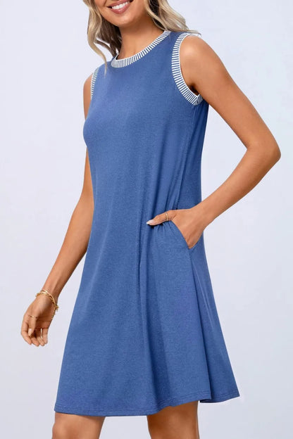 🎉Last Day Promotion 50% OFF💃Women's Casual Sleeveless Crew Neck Midi Dress
