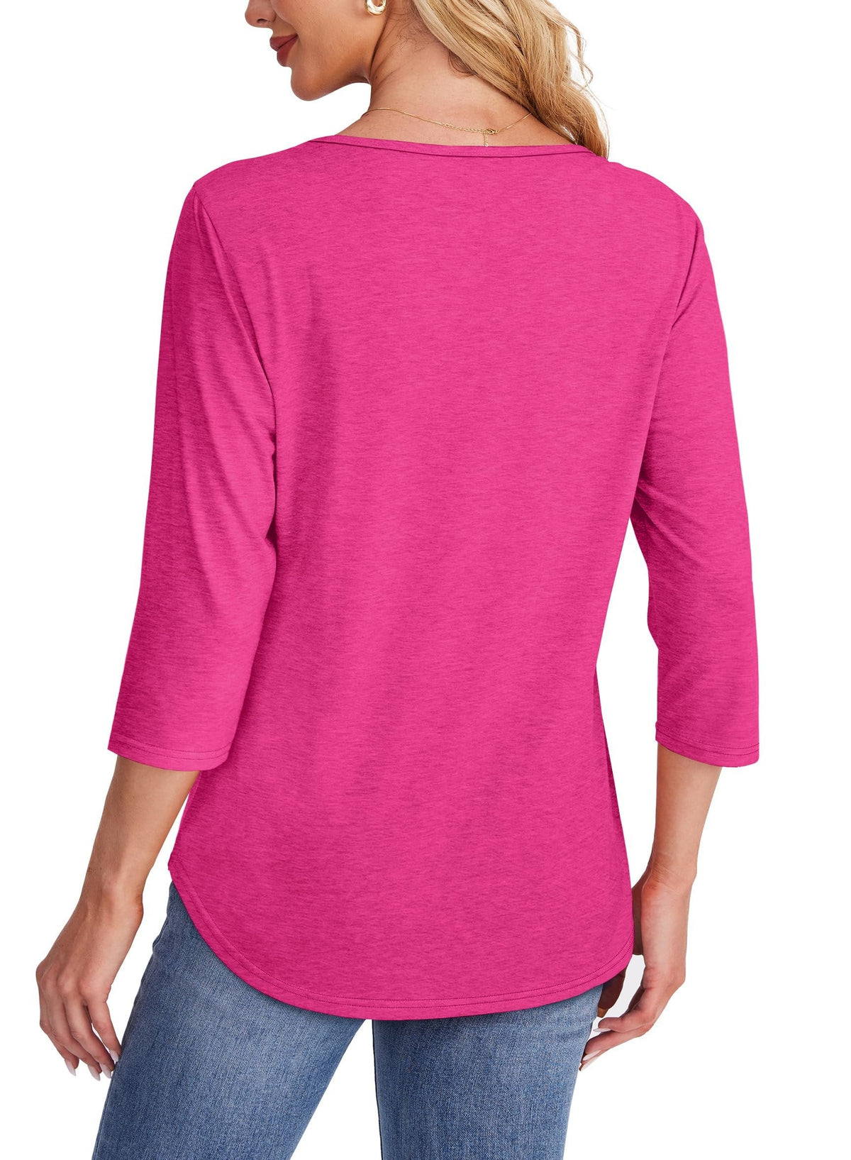 🔥Last Day 60% OFF🔥 2025 Women's 3/4 Length Sleeve Top Pleated Front T-Shirt
