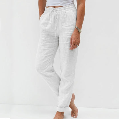 🌸Last Day Sale 70% OFF!!🌸Women's  Elastic Waist Cotton Linen Casual Pants