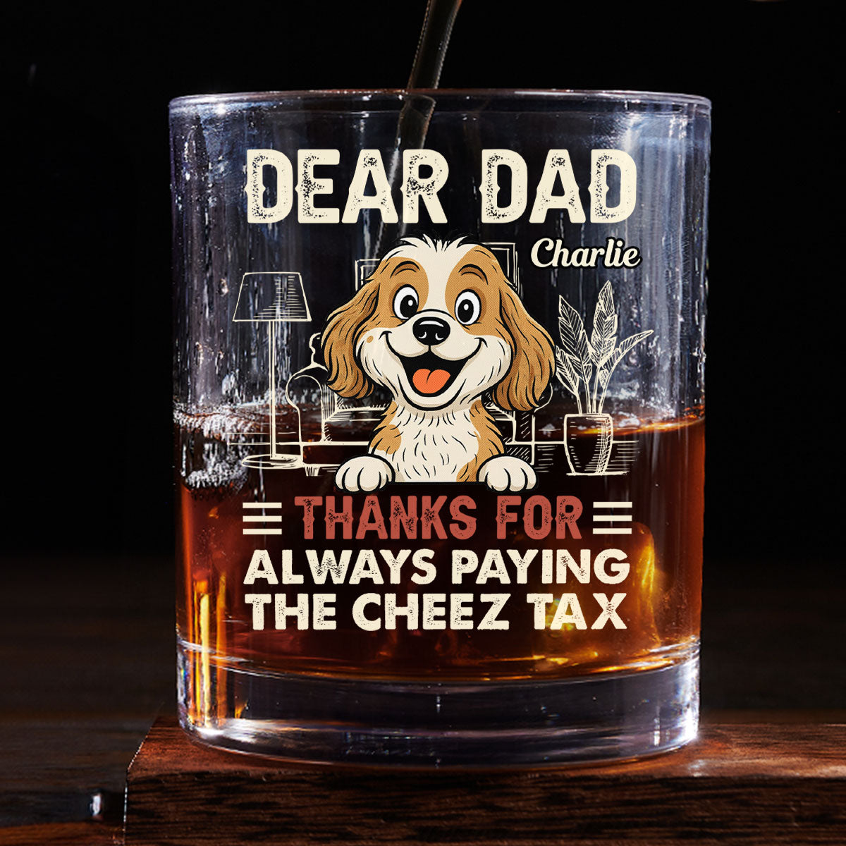 Dog Approved Snack Taxes - Personalized Whiskey Glass