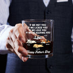 Retro Dog Sleeping Lick You - Personalized Whiskey Glass
