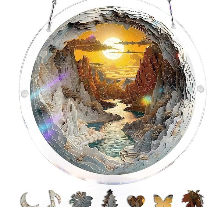🔥LAST DAY 70% OFF 🧩Acrylic 80 Pcs Puzzle✨Suncatcher Hanging Ornament