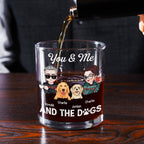 You And Me And Dog - Personalized Whiskey Glass