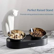 Petkit - Nano Metal Adjustable Angle Cat Feeding Stainless Steel Double Bowl
