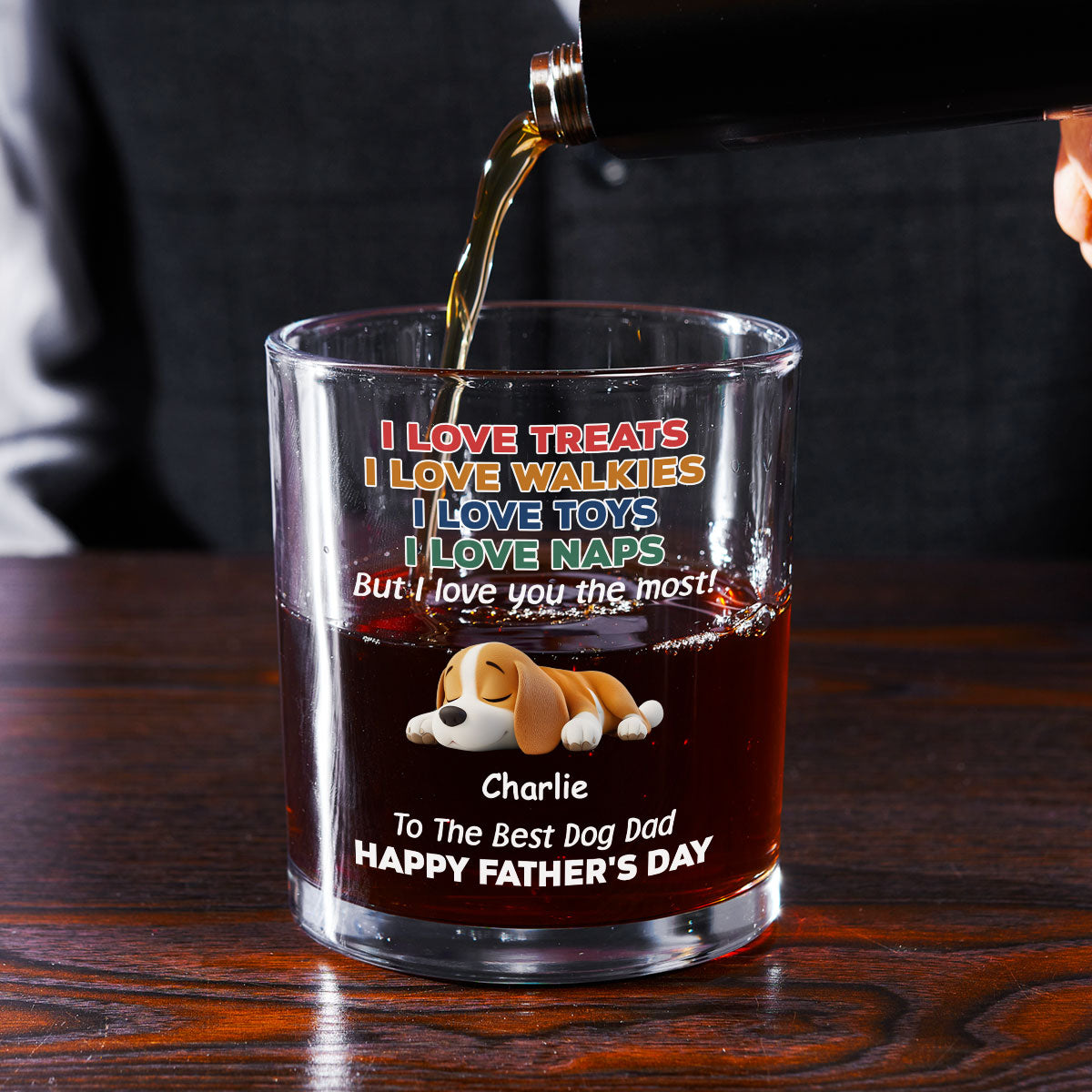 Love You The Most Version 2 - Personalized Whiskey Glass