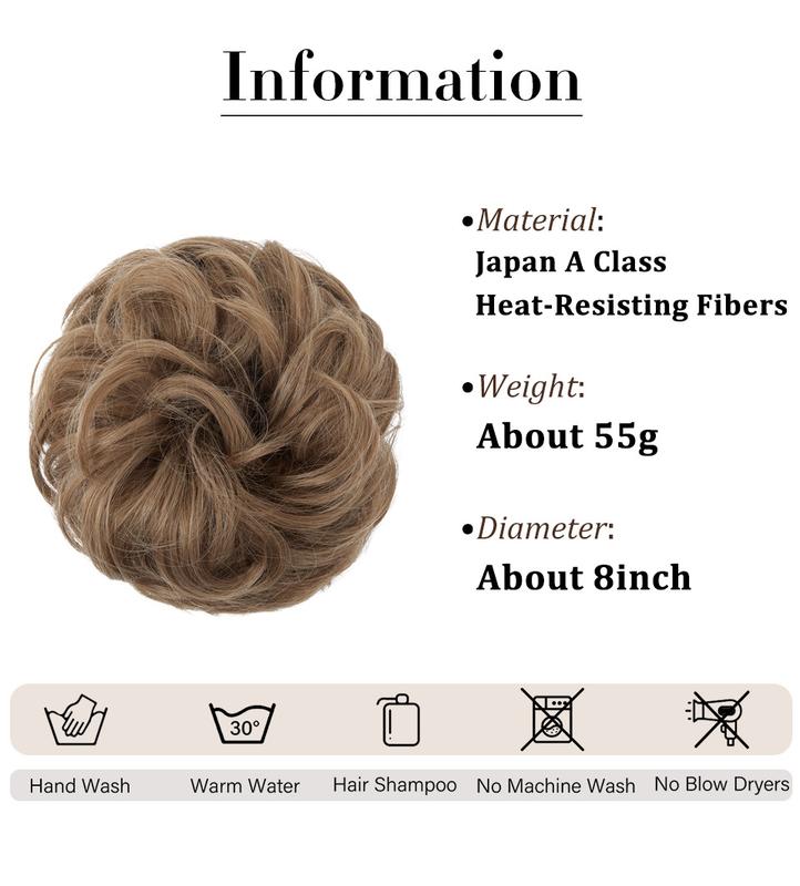 ⏳LAST DAY - BUY 1 GET 1 FREE + FREE GIFT!!🎁Messy Curly Hair Bun Scrunchie Extensions🎀