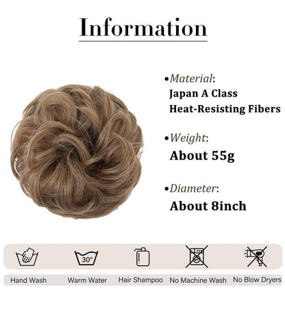 ⏳LAST DAY - BUY 1 GET 1 FREE + FREE GIFT!!🎁Messy Curly Hair Bun Scrunchie Extensions🎀