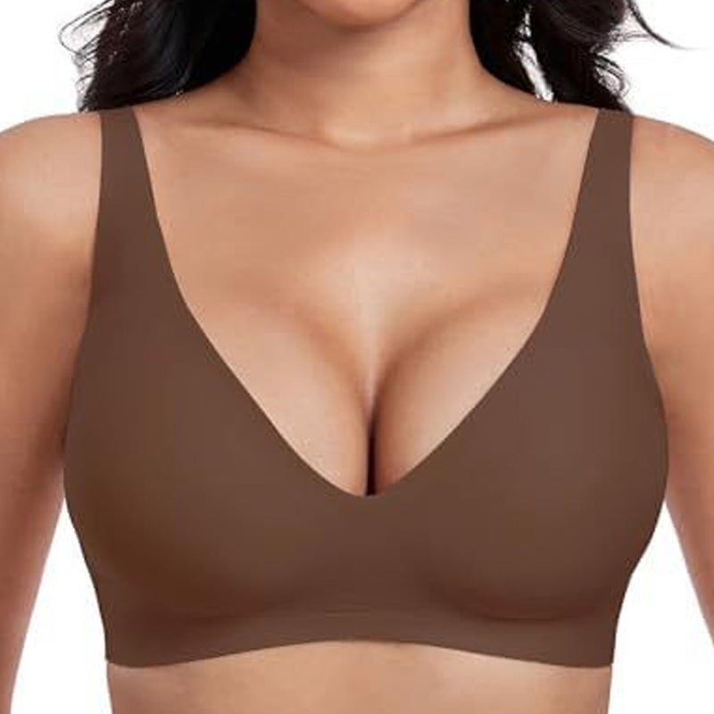 💕New Year Sale 70% Off💕 Jelly Wireless Womens Comfortable Wireless Bras Push Up Bralettes Seamless Tshirts Bras Deep V Everyday Bras