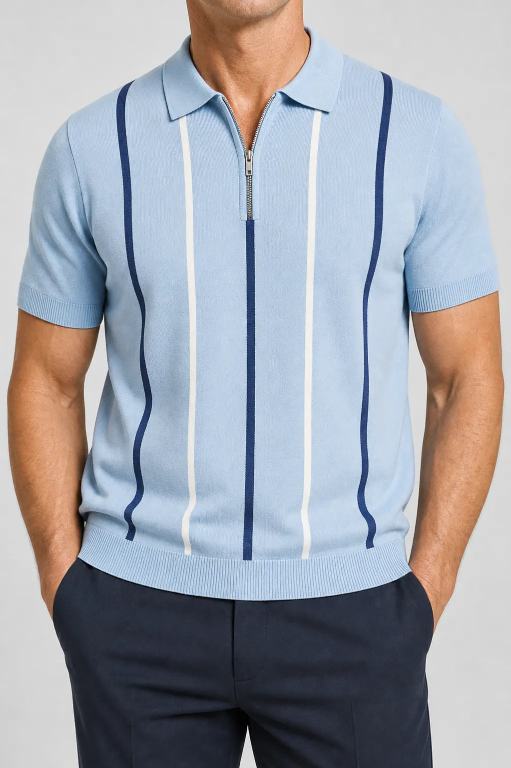 🔥CLEARANCE SALE🔥 Men's Knit Half-Zip Polo Shirt