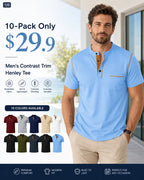 Seasonal Clearance Sale ⚡10 for Just 29.99 Men's Casual Short-Sleeve Henley Pocket T-Shirt
