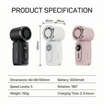 🏖️LAST DAY SALE ONLY ￡12.99!!🎁🔥Zephyra™ 3000mAh USB Clip Fan – 180° Rotatable, Ultra-Portable 🌬️ | For Travel ✈️, Office 💼, Kids 👶 | Clips Anywhere! 🇬🇧