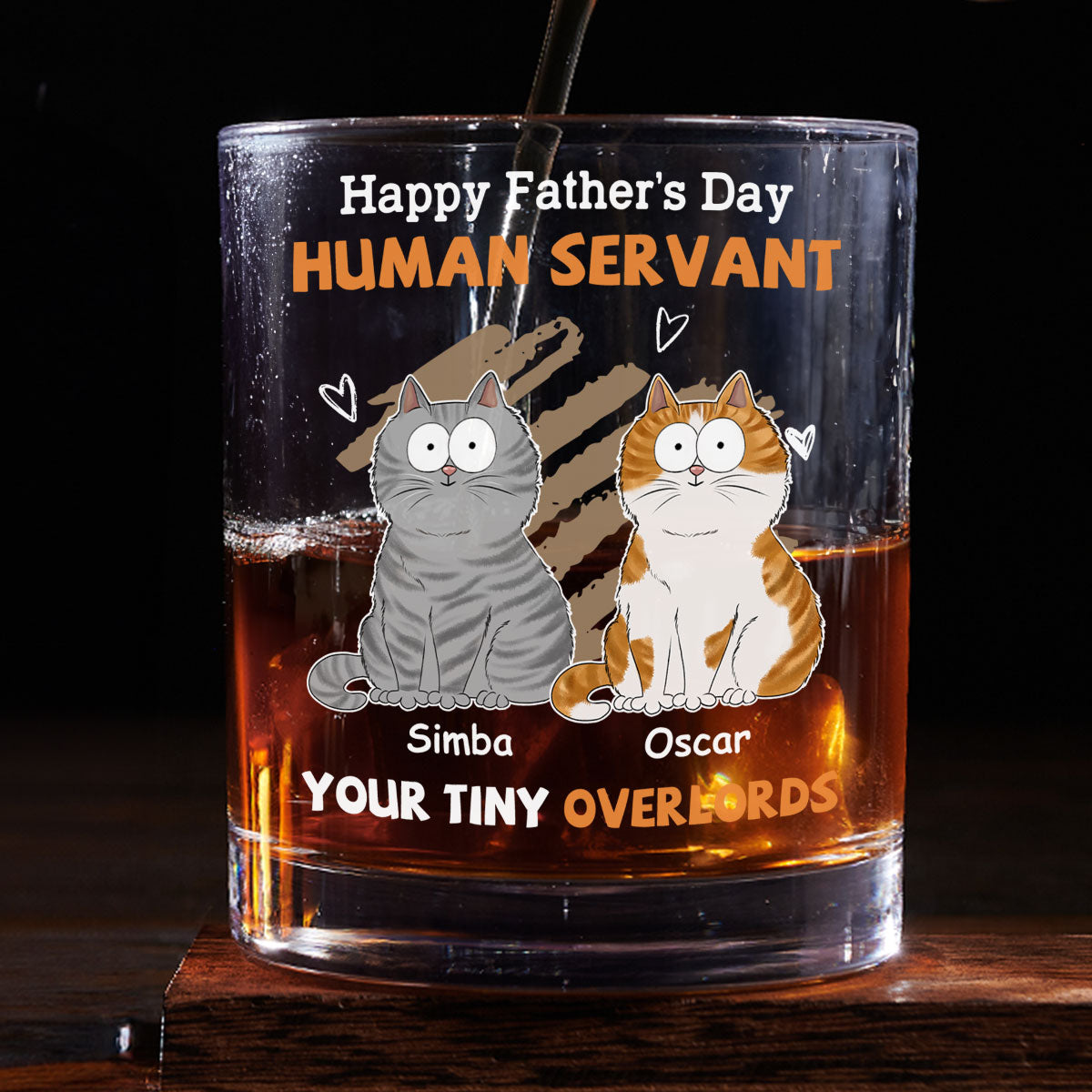 To My Human Servant - Personalized Whiskey Glass