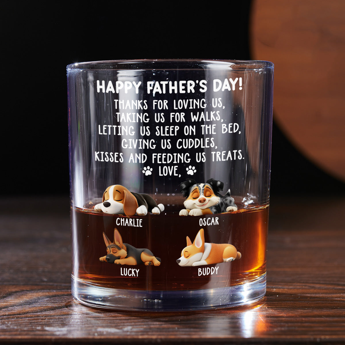 Thanks For Loving Me Dad - Personalized Whiskey Glass