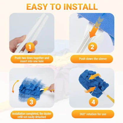 ⏰Last Day 60% OFF✨ 360° Electrostatic Duster Refills with Duster handles — The Sustainable Choice for a Dust-Free Home