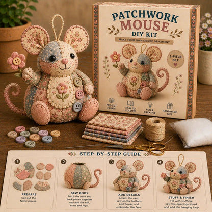 ⏳LIMITED TIME SALE 50% OFF🐭🧵Handcrafted Vintage Mouse Plush Sewing Kit